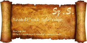 Szakácsi Sándor névjegykártya