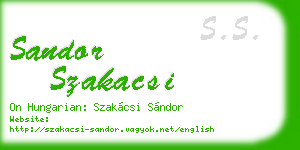 sandor szakacsi business card